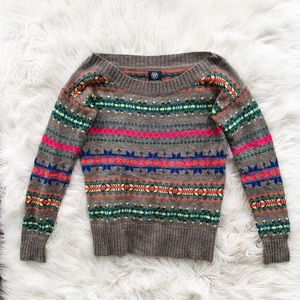 🏔 American Eagle Nordic Isle Gray/Neon Sweater 🏔